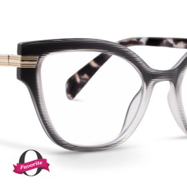 Peepers by PeeperSpecs Oprah's Favorite Women's Marquee Cateye Blue Light Blocking Reading Glasses - Black/Sand Quartz +2.25