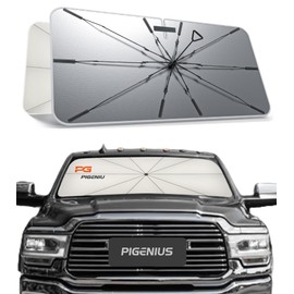 Pigenius Windshield Sunshade Umbrella Customized for 2010-2024 Dodge Ram 2500/3500. Front Window Shade for Efficient Heat Insulation and Durability U10D