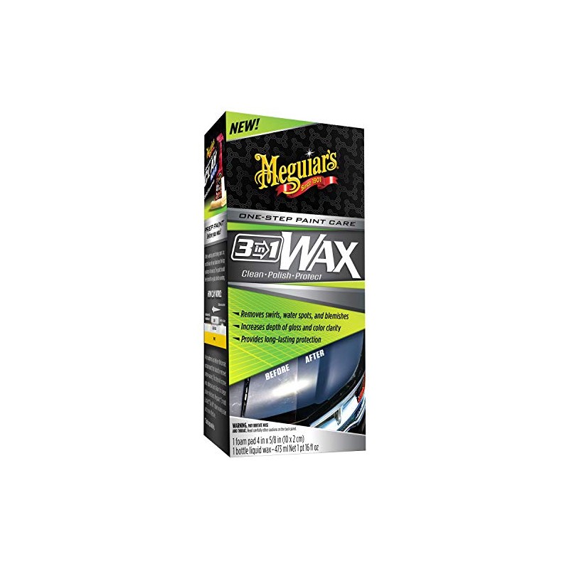 MEGUIAR'S G191016 kit de cera 3 en 1, 16 oz,