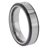 Sabrina Silver 6mm Tungsten Diamond Wedding Ring for Him &