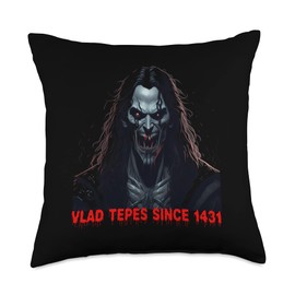 Vlad Tepes since 1431 Dracula Vampire Transylvania Vampire Throw Pillow, 18x18, Multicolor