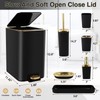 XLHOMO Black Bathroom Accessories 8 Piece Black and Gold Bathroom
