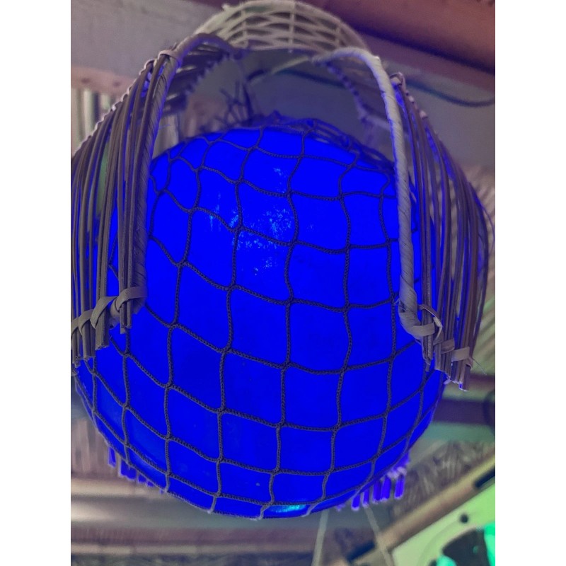 NEW Rattan Float Lamp W/ Netting W/blue Led Bulb Smokin