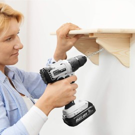 GOODSMANN Electric Cordless Drill Brushless 20V screwdriver 1/2" 1400 RPM Drill Driver with Battery Charger and Tool Box B201-01