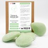 Organic Konjac Face Sponge Green Tea | Set of 4