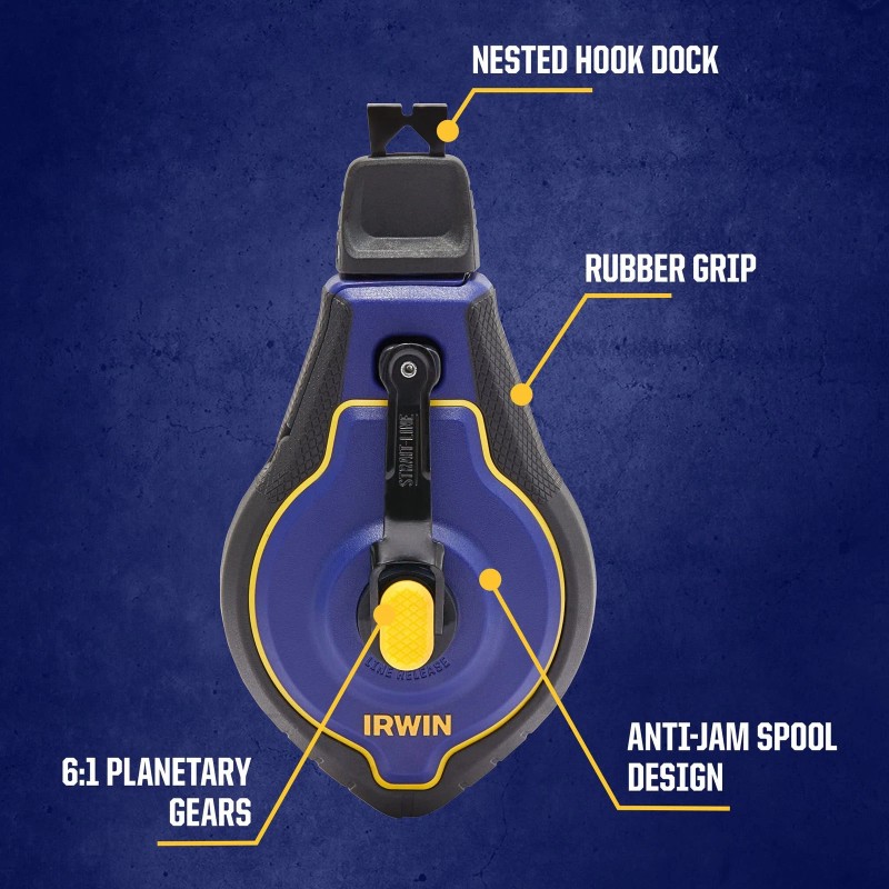 IRWIN Strait Line Speedline Pro Chalk Reel with 100ft Blue