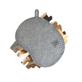 Premium Wool Felt Sauna Seat Cushion - Handmade Grey Felt Mat with Heat Protection and Insulation for Bench, Chair or Floor in Finnish, Russian, Infrared Dry Sauna - Home Spa Accessories