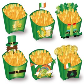 GLOBLELAND St. Patrick's Day 3D Cutting Dies with French Fries Box for DIY Scrapbooking Metal Clover Cutting Dies Words Cutting Dies for Card Making Embossing Photo Album Craft Decor