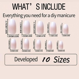 Wohlstand Pack of 360 DIY False Nails, Fingernails, Artificial False Nails, Fake Nails, French Press On Nails, Medium Almond, Short Almond