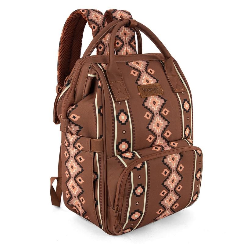 Wrangler Western Diaper Bag Aztec Backpack Organized Daypack-Cowgril Fashion:_Brown