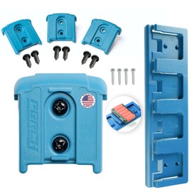 PERCH 4 Pack BOSCH Tool Holder with 4 Pack BOSCH Battery Holder for BOSCH 18V Tools and BOSCH 18V Battery