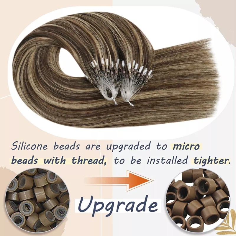 Ugeat Extensiones Cabello Humano 14in Marrón Resptora Caramel 50gr