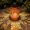 Owl Solar Lanterns for Outdoor, Waterproof Metal Hanging Lights for