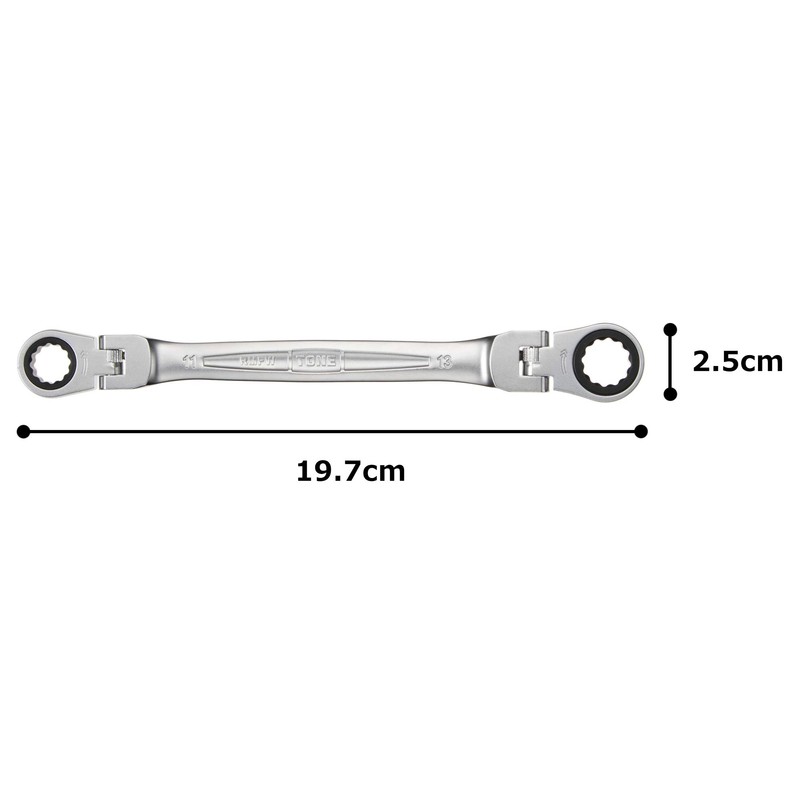 TONE RMFW-1113 Double Neck Swing Ratchet Glasses Wrench Double Sided