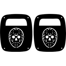 JeepTails Jason Tail lamp Light Covers Compatible with Jeep Wrangler YJ and TJ - Black - Set of 2