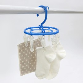 Towa Sangyo Laundry Hanger, Neosul Mini Hanger, 8 Pinch, Blue, Approx. 7.1 x 5.1 x 7.9 inches (18 x 13 x 20 cm)