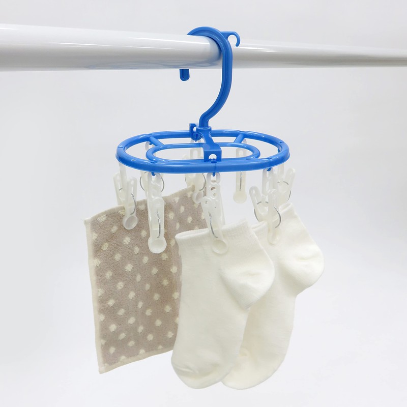 Towa Sangyo Laundry Hanger, Neosul Mini Hanger, 8 Pinch, Blue,