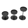 3pcs Pillar Candle Holder Black Double Sided Black Piano Paint