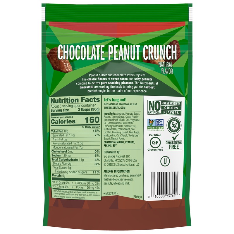 Emerald Nuts, Salty Sweet Chocolate Peanut Butter Mixed Nuts, 5.5