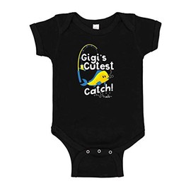 Funny Bodysuit Sayings Gigi's Cutest Catch (Blue) New Grandma Gifts Bodysuit Newborn Black