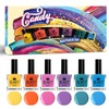 Beauty4Britain 6 x Luxury Nail Polish 6 Different Bright Rainbow