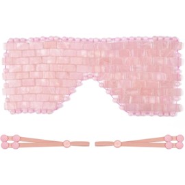 Rose Quartz Eye Mask, Cooling Eye Mask 100% All Natural Crystal Mask for Facial Puffy Eyes Reusable
