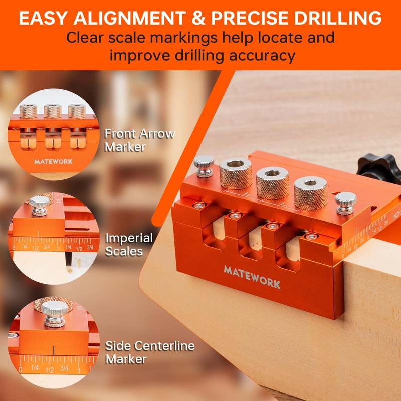 Dowel Jig, Adjustable Width Doweling Jig for Woodworking, Biscuit Joiner