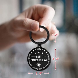 Yobent Father in law Keychain from Daughter In law, Father in Law Christmas Wedding Gift from Groom, Happy Birthday Present for Father-in-Law, Best Fathers of the Bride from Son in law