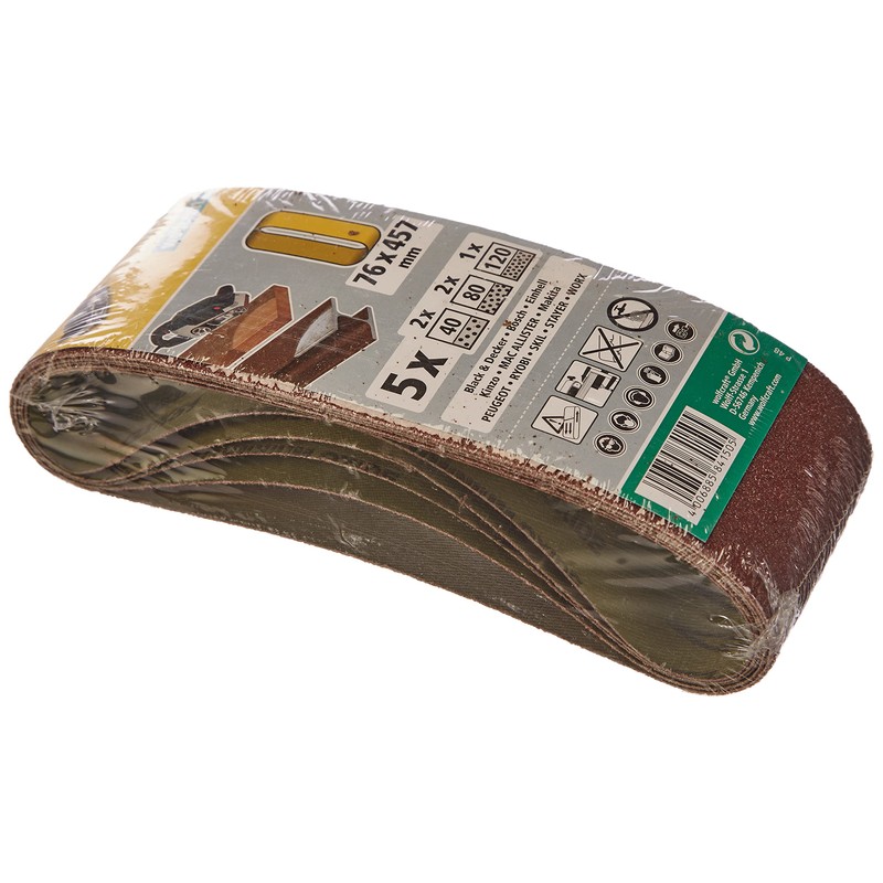 wolfcraft Fabric Sanding Belt Set 5 Pcs. I 8415000