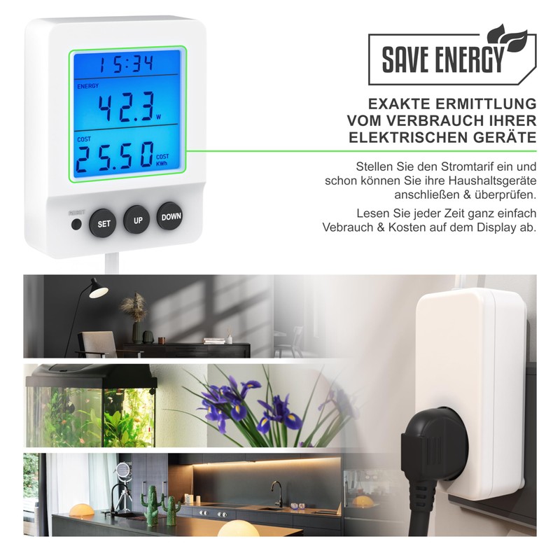 CSL - Energy Cost Meter Socket - Digital Ammeter -