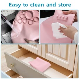 Silicone Painting Mat, Silicone Craft Mat for Resin Casting 24“x16” Non Stick Silicone Sheet with Cleaning Cut for Oil painting, Art, Clay and Play(pink)