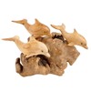 MAISONICA Dolphin Family Ornament Sculpture - Hand Carved Wooden Art