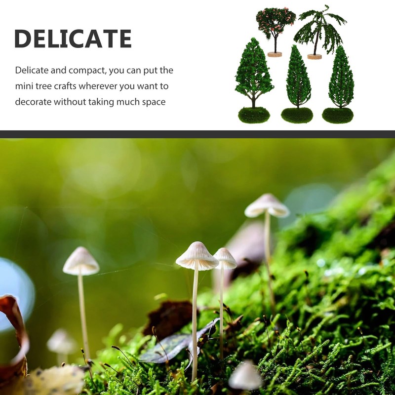EXCEART 5pcs Miniature Garden Model Tree Tabletop Mini Figure Multi-function