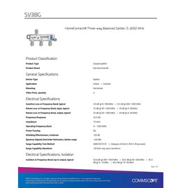 Commscope Sv-3bg 3-way Balanced Splitter, 5-1002 Mhz by Commscope