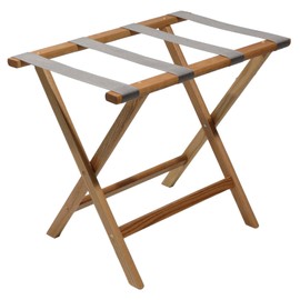 Wooden Mallet Deluxe Straight Leg Luggage Rack, 20" H x 23.75" W x 15.5" D, Light Oak