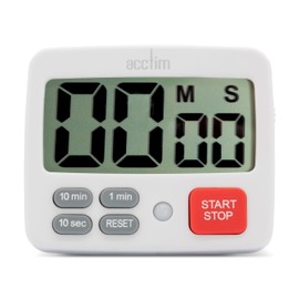 Acctim Easy Timer White Digital Countdown Timer Built in Stand Magnet and Hook