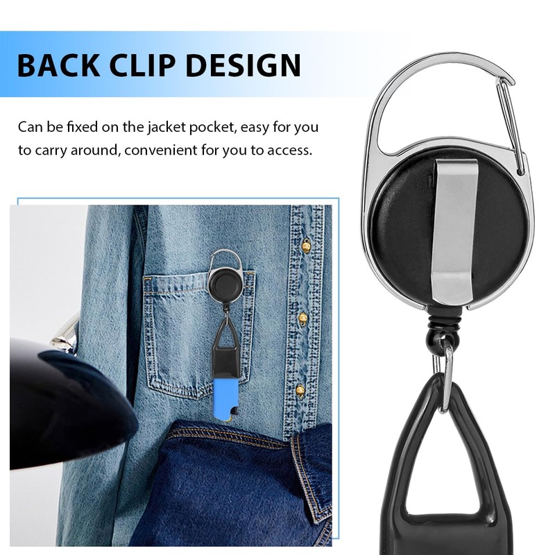 MUQIDA 2PCS Retractable Lighter Leash, Anti Lost Lighter Holder Keychain