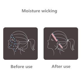 QiShang 6Pack Sweat Bands Headbands for Women Workout, Women's Fashion Non Slip Headband, Moisture Wicking Sweatband for Sports Running Athletic Yoga