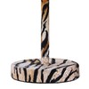 Benjara Fabric Wrapped Table Lamp with Striped Animal Print, Brown,