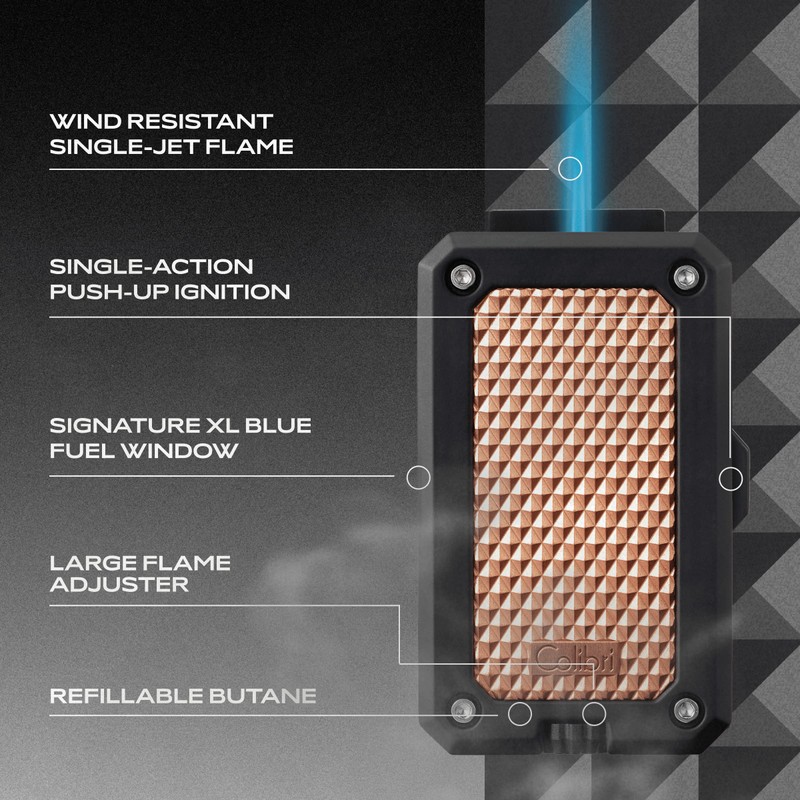 Colibri Rally Single Jet Flame Butane Lighter, Windproof & Refillable,
