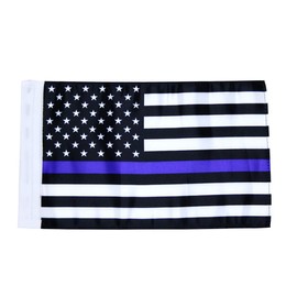 ROADMANSO Motorcycle American Flag 7"x10" Thin Blue Line USA Flag Double-Sided Sewing UV Coated