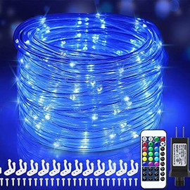 120 LED Rope Lights Plug in, 40ft 16 Colors Changing Outdoor String Lights Waterproof Fairy Lights with Remote Timer Twinkle Lights for Wedding Garden Patio Party Indoor Outdoor Decorations(132 Modes)