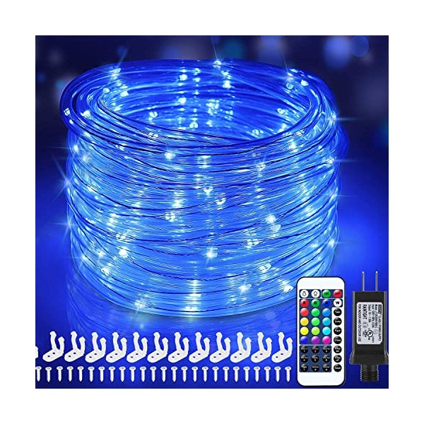 120 LED Rope Lights Plug in, 40ft 16 Colors Changing Outdoor String Lights Waterproof Fairy Lights with Remote Timer Twinkle Lights for Wedding Garden Patio Party Indoor Outdoor Decorations(132 Modes)