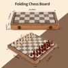 MerryPony Wooden Chess Set for Adults & Kids, 15" Foldable