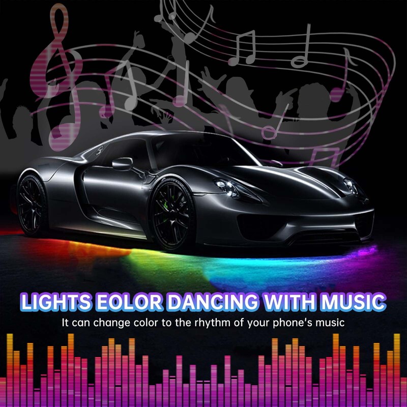 Underglow Lights for Car, 6 Pcs Led Strip Lights with