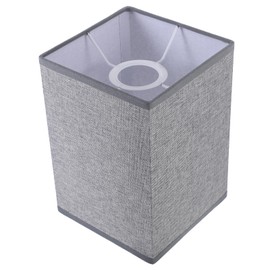 Cabilock Natural Linen Lamp Shade Square Lampshade Cloth Lamp Cover Replacement Light Shade for Table Bedside Floor Lamp Light Grey
