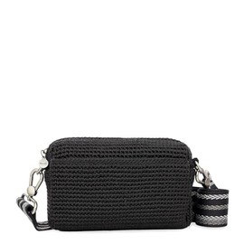 The Sak Women's Cora Smartphone Crossbody Hand-Crochet, Recycled Polypropylene Yarn, Black, Large