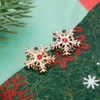 Kercisbeauty Christmas Snowflake Gold Earrings Rhinestones Crystal Studs Gemstones Jewelry