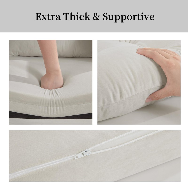 HOMBYS Glider Rocker Replacement Cushions 5 PCS with Storage Side