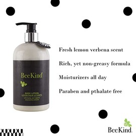 Loción para manos y cuerpo con miel y verbena de limón BeeKind, 15,5 oz, nutritiva e hidratante, sin parabenos, sulfatos ni ftalatos